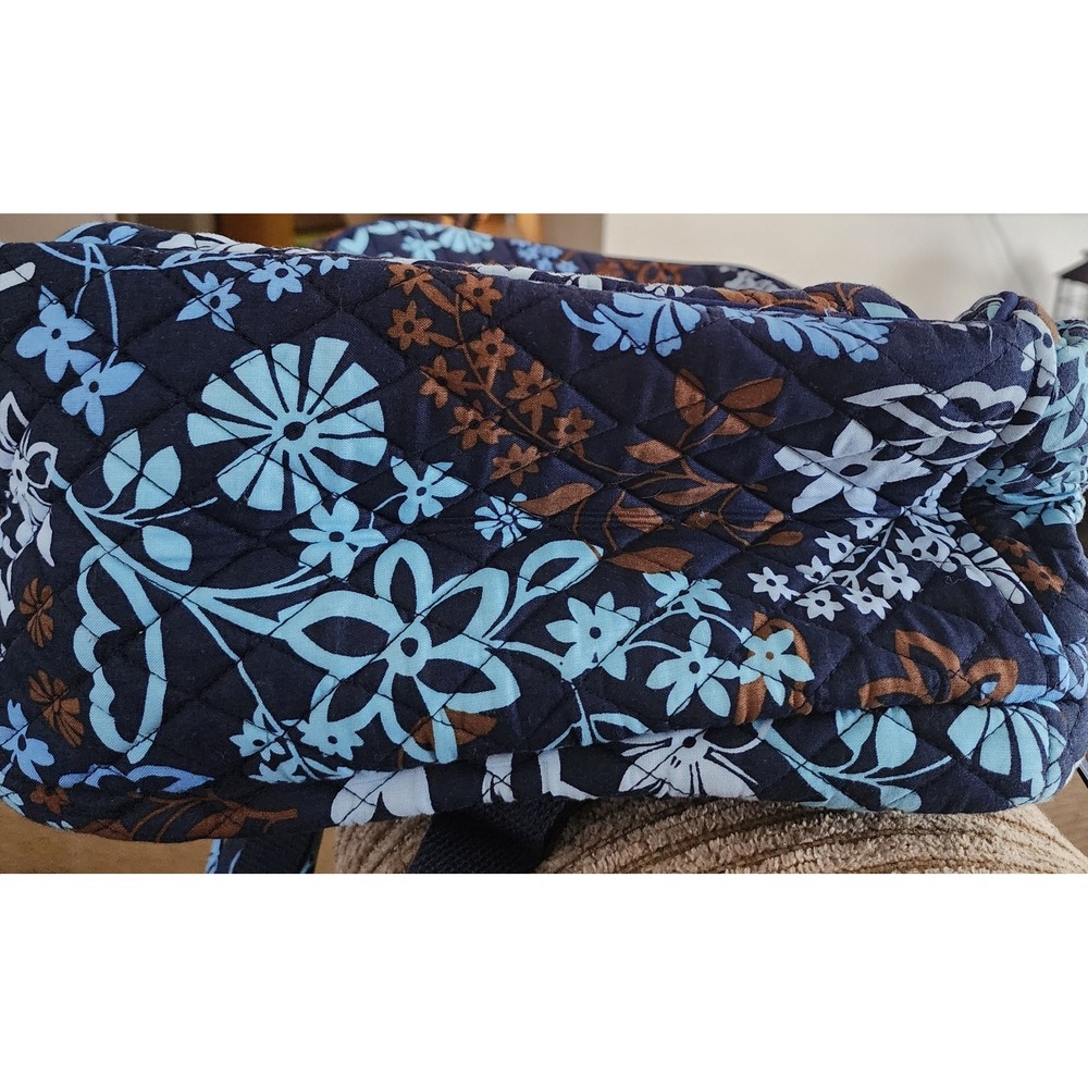 Vera Bradley Campus Backpack Java Blue Retired Floral NWOT Book Bag School - Picture 14 of 14